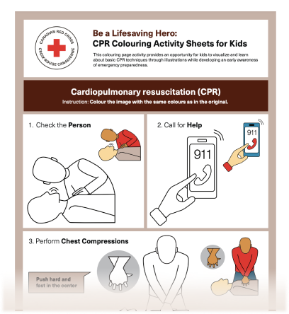 CPR colouring activity for children
