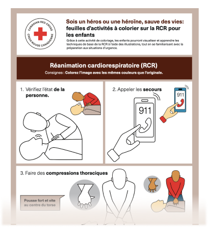 CPR colouring activity for children